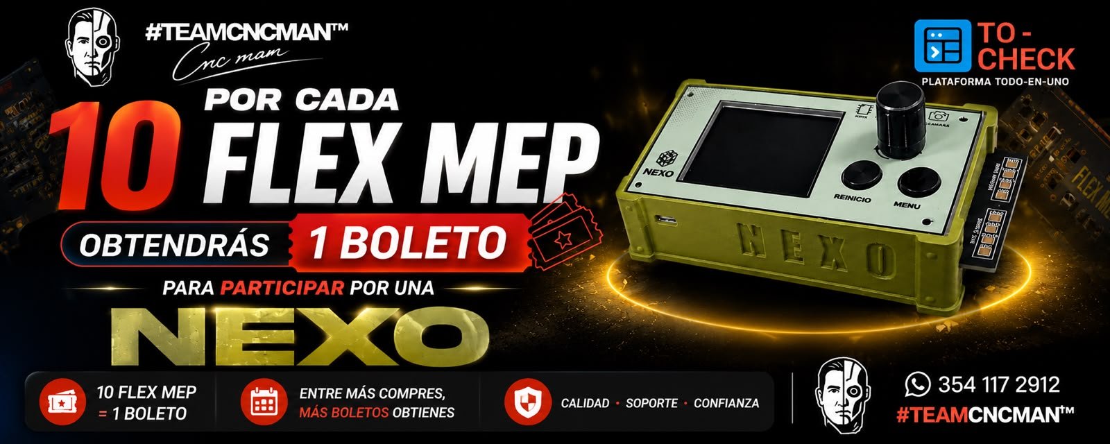 Rifa NEXO — 10 Flex MEP = 1 boleto
