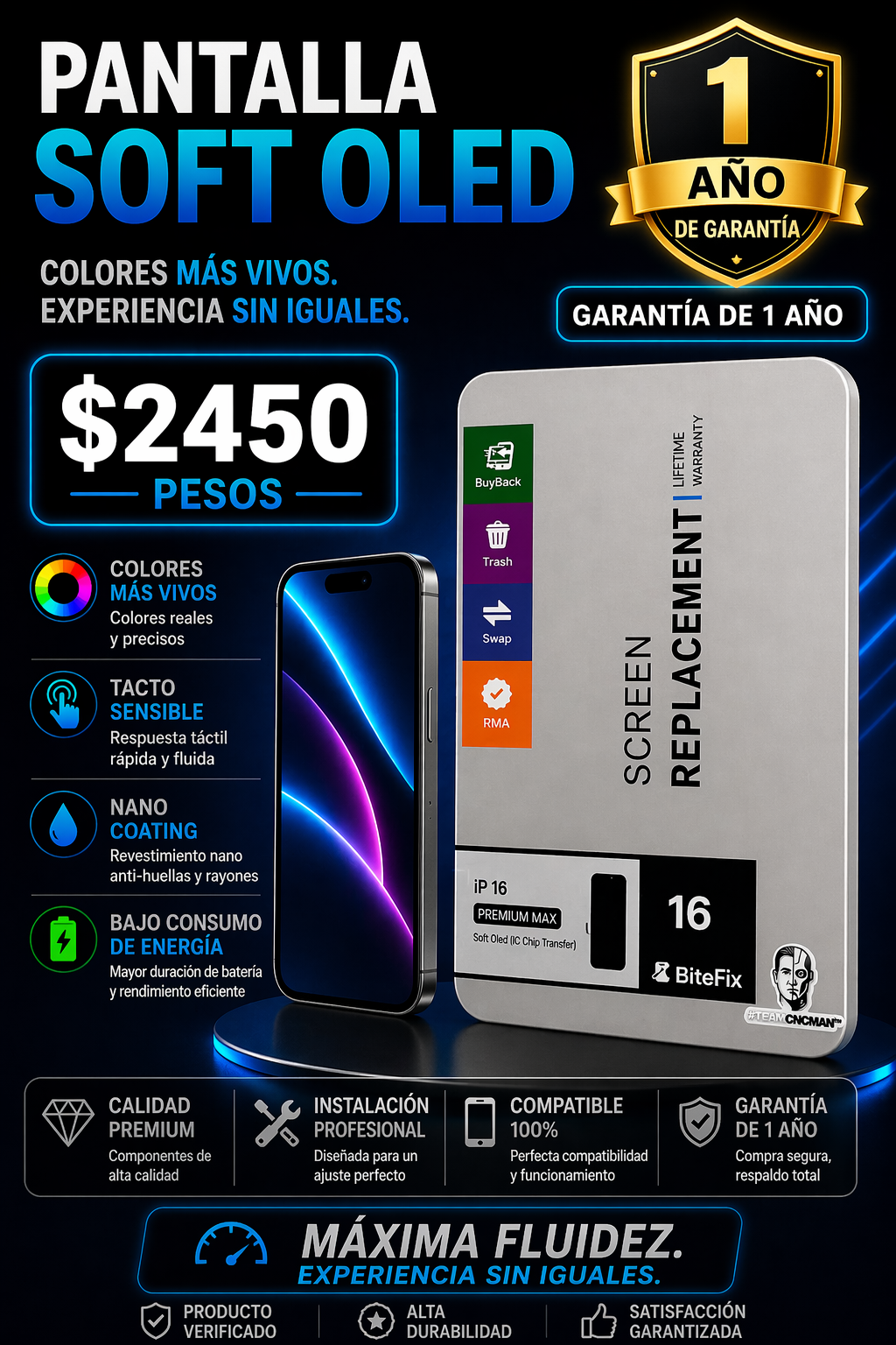 Pantalla iPhone 16