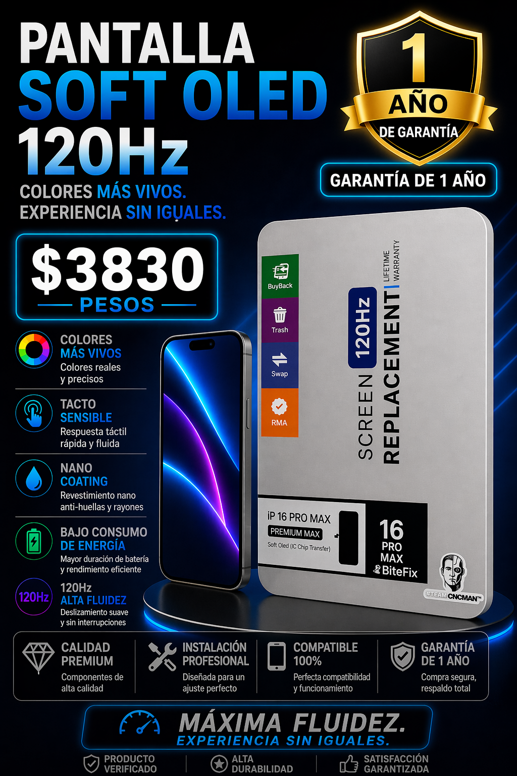 Pantalla iPhone 16 Pro Max